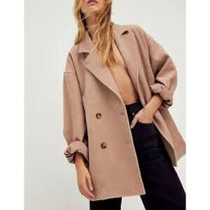 FREE PEOPLE Women's Hanna Slouchy Blazer Jacket in Crema Minimalist